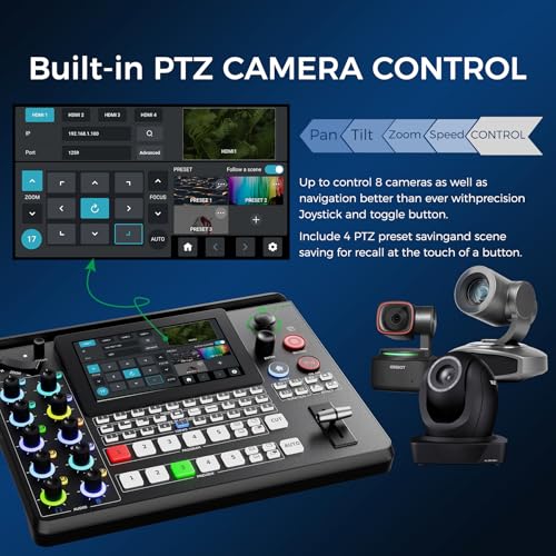 Image of RGBlink mini-Edge SDI,All in One Pro Live Streaming Multi-Camera Video Mixer Switcher,4K HDMI /SDI Input,5.5 inch Screen,PTZ Control, NDI /UVC, 8-Ch Audio Mixer for Podcast, Content Creation
