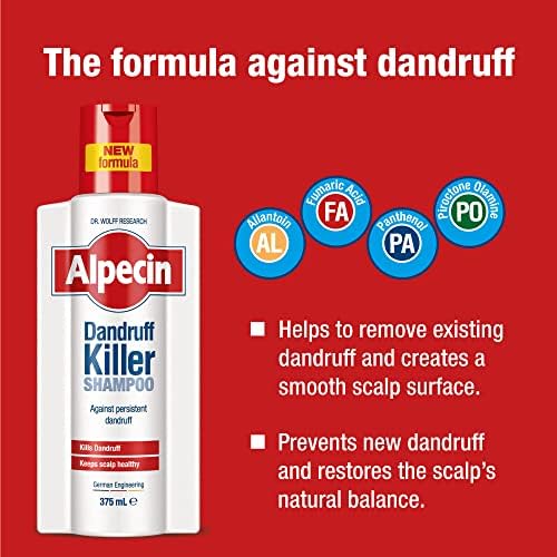 Alpecin Dandruff Killer Shampoo 375ml | Effectively Removes and Prevents Dandruff | Hair Care for Men Made in Germany
