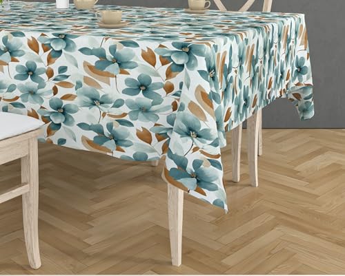 Image of Amazon Brand - Umi Super Soft Brushed Microfiber Cotton Dining Table Cloth, Printed Rectangular 6 Seater Table Cover 60X90(Inches), (6 to 8 Seater, Green)