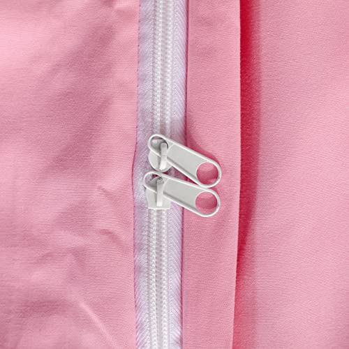 Image of NTBAY Twin Duvet Cover Set, 1 Duvet Cover and 1 Pillow Sham, Soft Brushed Microfiber Comforter Cover for Kids with Zipper Closure, Pink