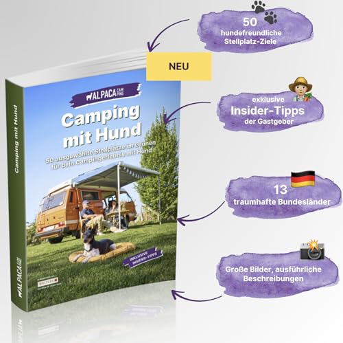 Camping mit Hund - Stellplatzführer für Wohnmobile und Wohnwagen für Vierbeiner mit Hunde willkommen - AlpacaCamping