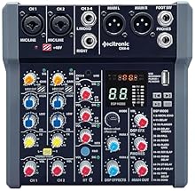Versatile Audio Mixer | CMA-6 mixer offers 2 mono channels, with combo XLR/jack inputs, +48V phantom power, Gain control, and EQ, plus stereo linking DSP Effects | Foot-switchable DSP engine with 99 presets for delay, reverb, and modulation effects, ...