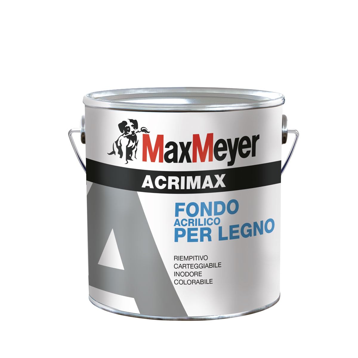 MAXMEYER Acrimax fondo acrilico per legno, Bianco, 2.5 L