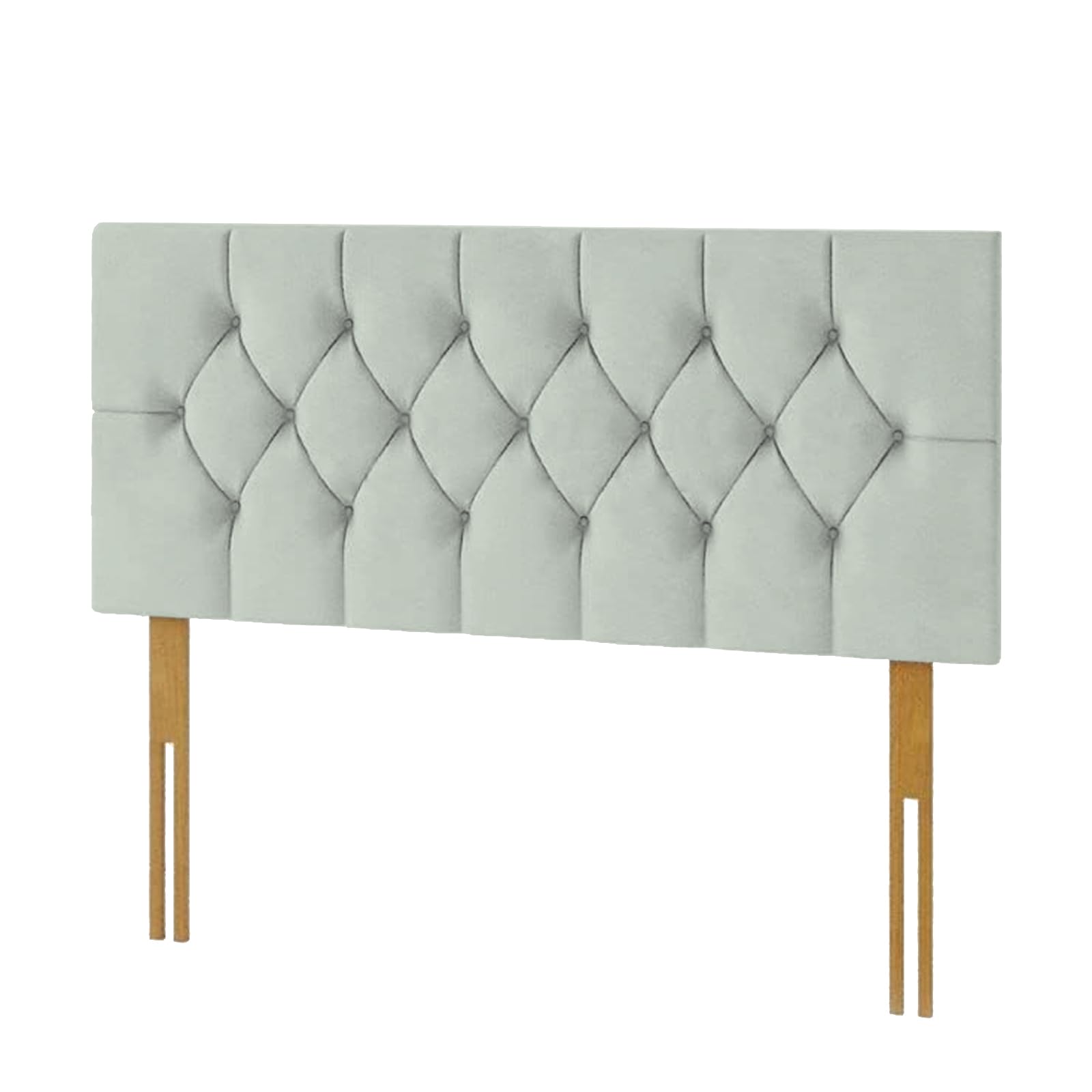 Kiswa collection Chesterfield Headboard | Plush Velvet Upholstered Headboard Matching Buttons Extra Padded Lined Bed Headboard for Bedroom Hotel Furniture (Steel Matching Buttons, 4ft 6inch Double)