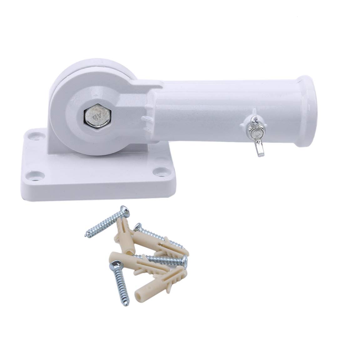 Garispace Wall Flagpole Base Wall Mount Flag Pole Adjustable Metal Flagpole Holder Mounting Bracket Flagpole Hardware Windsock Screw Multi-Position Flag Pole Holder Home Decors(white)