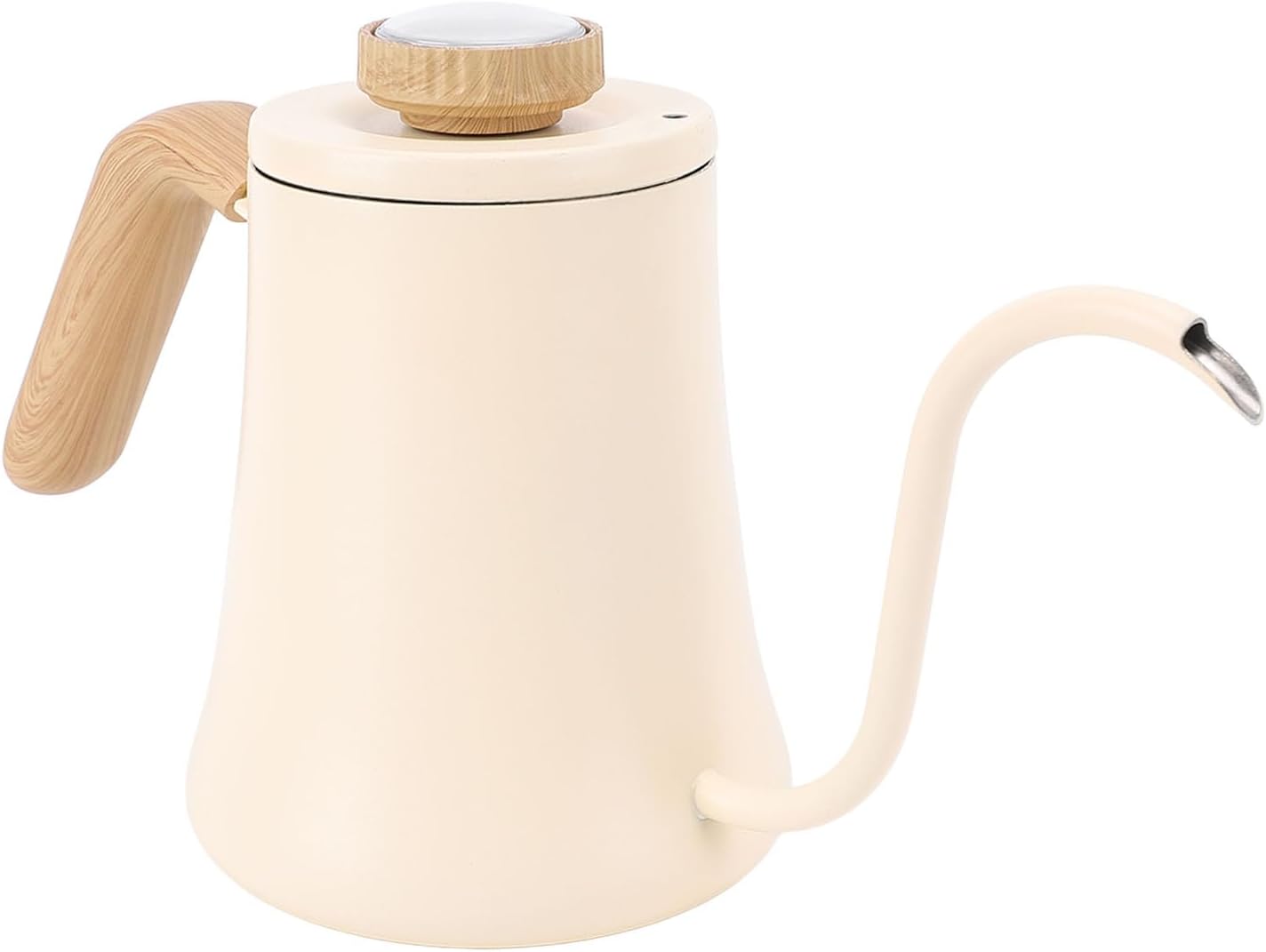 Electric Gooseneck Kettle, 600ml Stainless Steel Long Narrow Spout with Thermometer, Ergonomic Handle for Home and Camping