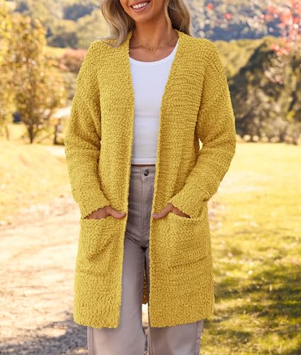Image of MEROKEETY Women's Long Sleeve Soft Chunky Knit Sweater Open Front Cardigans Outwear Coat