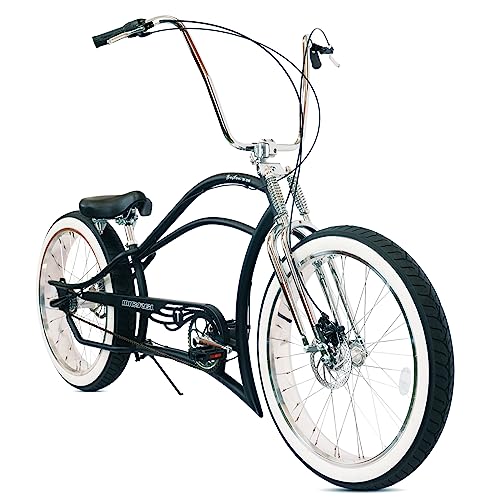 MICARGI 26” Boston-3I DS Chopper Cruiser Bikes,Inter 3-Speed Rear Hub