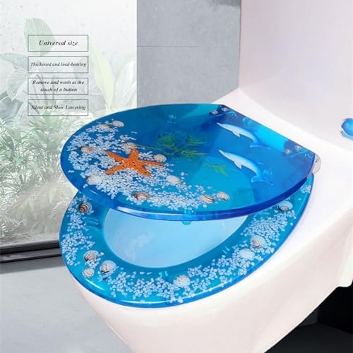 Lunette de WC standard allongée transparent abattant toilettes clipsable