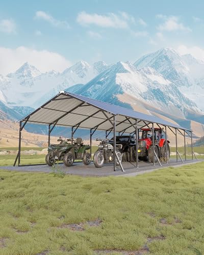 GarveeLife 20'X30'x12' Metal Carport for Multiple Vehicles, Heavy Duty Steel