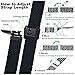 WOCCI 16mm Braided Nylon Watch Band for Men and Women, Quick Release, Black Stainless Steel Buckle (Black)