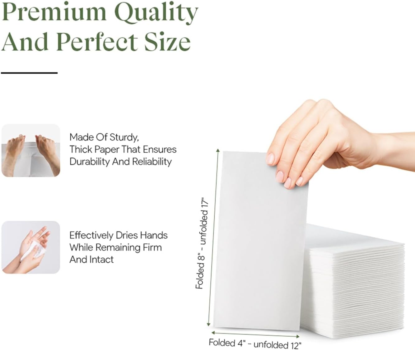 200 Disposable Linen Feel Guest Towels - Paper Hand Towels for Bathroom - Cloth Like White Paper Towel - Cocktail Hand Napkins - Highly Absorbent, Soft Fancy Guest Hand Towels 12" X 17" (Pack Of 200)