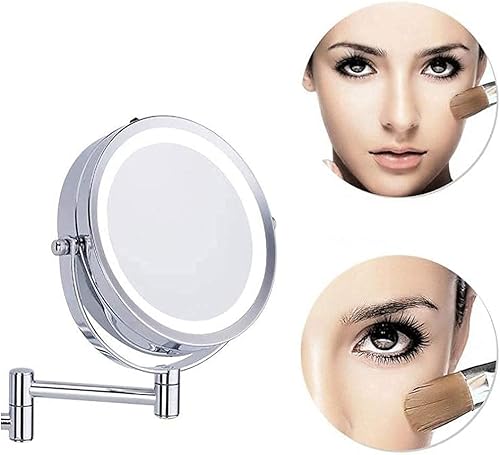 Miniatura 8 de Makeup Mirror Vanity Mirror Makeup Mirror,8.5 Inch Led Bathroom Vanity Mirror with Light Folding Beauty Wall Mounted Telescopic Magnifying Mirror
