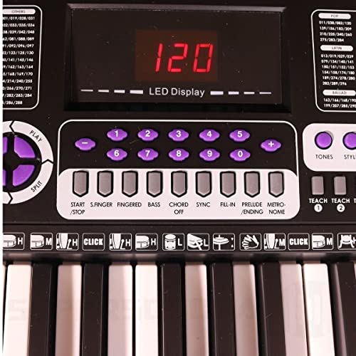 WALDMAN Teclado 61 Teclas kep-6100x, Cinza