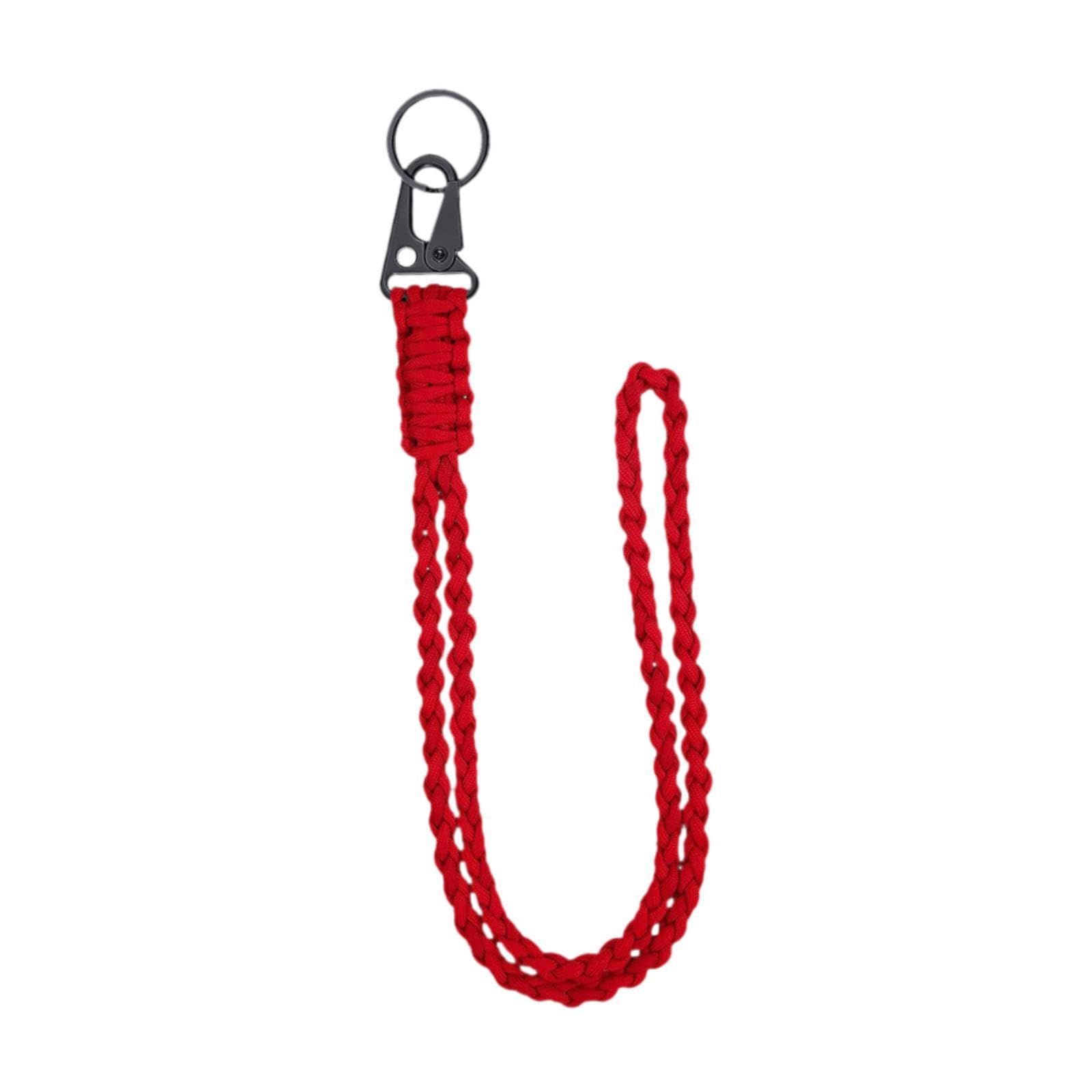 Paracord Lanyard Necklace Braided Key Lanyard for Climbing Outdoor Men Women Red | Paracord Bracelets | Emergency Gear | & Hiking-image-45