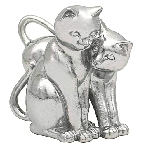 Leonardo Collection Silver Art Pair of Cuddling Cats Figurine Ornament