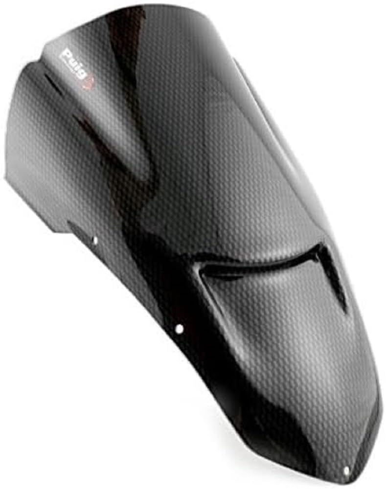 Puig 4110C Z-Racing aerodynamic and sporty windscreen made of 3 mm acrylic with double height and side channels that improve protection and stability, Carbon