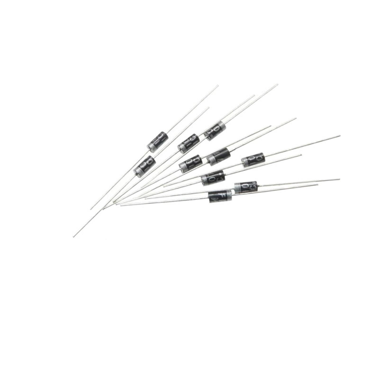 50 unids/lote diodo rectificador 1N4001 1N4004 1N4005 1N4007 1N5404 1N5408 1N5819 1N5822 1N5824 6A10 10A10 FR307 FR157 FR207 FR307 UF4(SR5100 5A1000V)