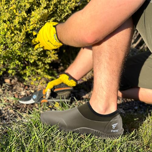 8 Fans Men's Garden Shoes Waterproof Rain Boots Neoprene Muck Mud Shoes with Memory Foam Insoles for Gardening, Farming4