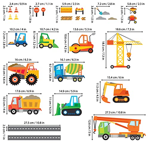 Vinilos decorativos construction site cars para pared miniatura 6