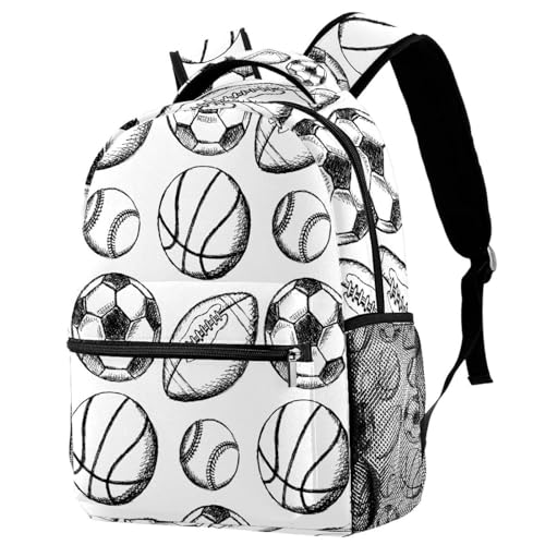 Sac à dos scolaire croquis football imperméable et résistant pour les jours de pluie
