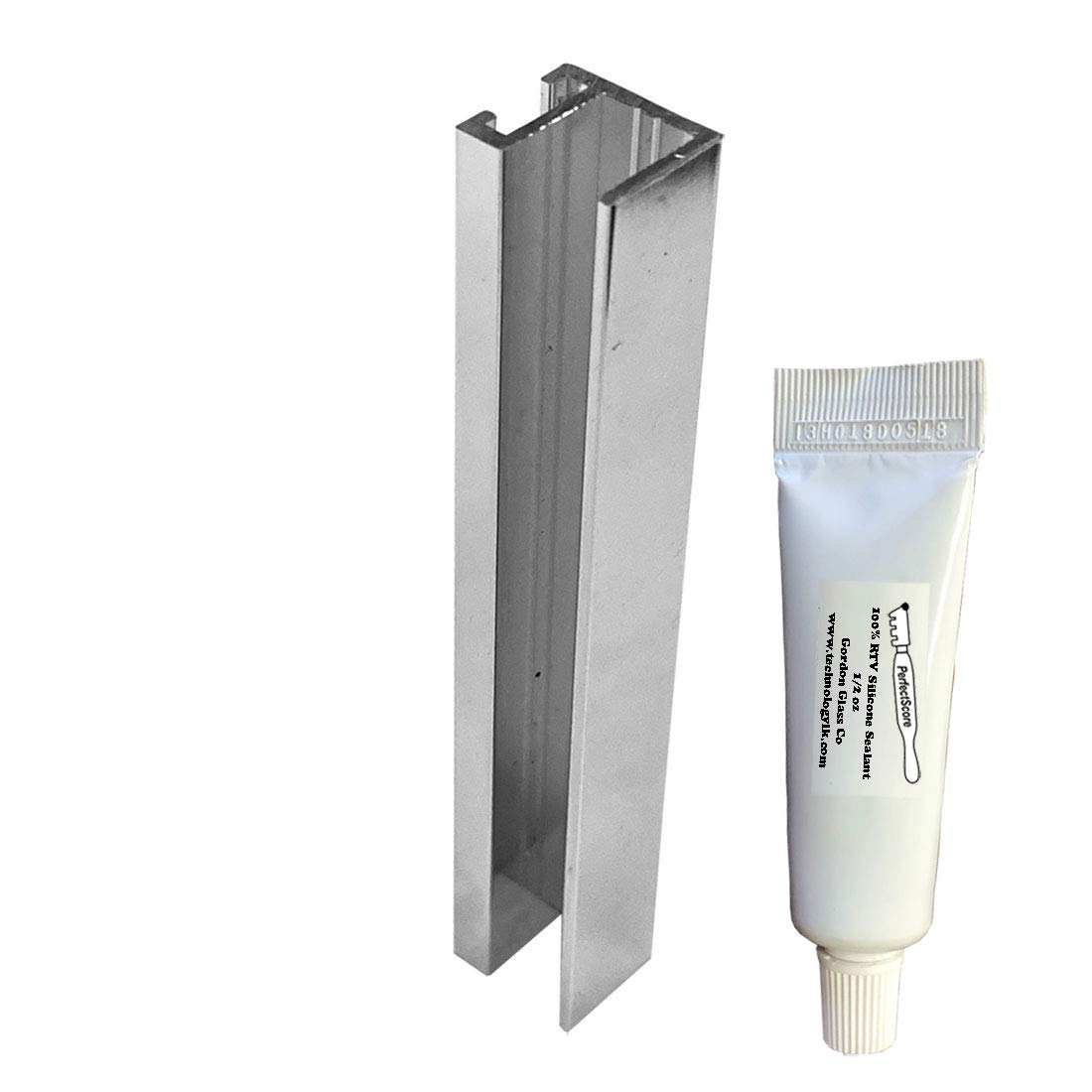 3" Chrome Universal Frameless Shower Door UChannel with 2" and