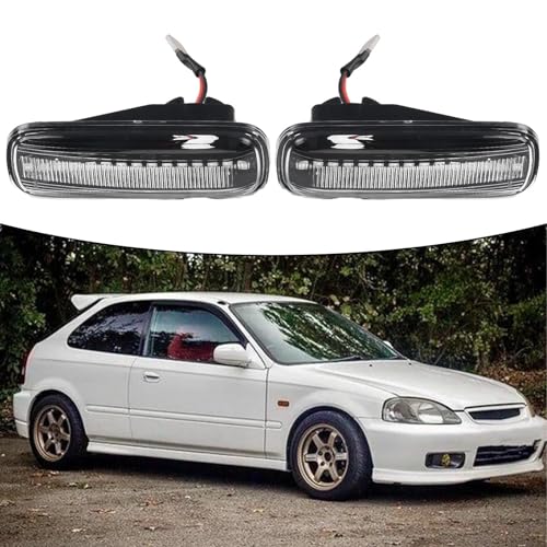 Luces intermitentes laterales amarillas con carcasa transparente de 12V para Civic EJ9 EK9 5