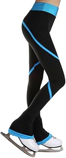 ANSNOW Girl's Figure Skating Training Pants Stretch Ice Skating Pants Practice Polar Fleece Warm Tights Trousers