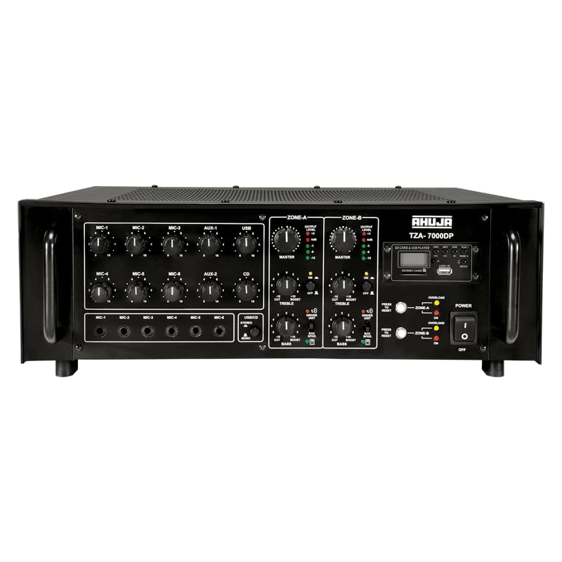 Image of Ahuja TZA-7000DP 700-Watt PA Mixer Amplifier with Built-in Digital Player - 2-Zone Audio System for Professional Sound Reinforcement and Versatile Use (2)