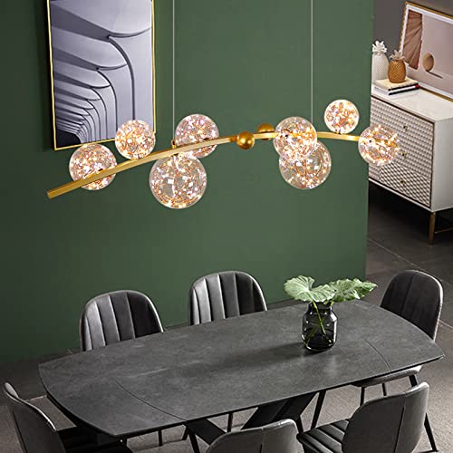 Chandelier globe asymétrique moderne design architectural doré luxe - 5