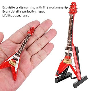 GAESHOW Guitare décoration Ornements Miniatures en Forme de V Mini Instrument de Musique modèle Cadeau Rouge 10 cm Belle - Les Beatles, Paul McCartney, John Lennon, RIngo Starr, George Harrison GAESHOW Guitare décoration Ornements Miniatures en Forme de V Mini Instrument de Musique modèle Cadeau Rouge 10 cm Belle – Image 4