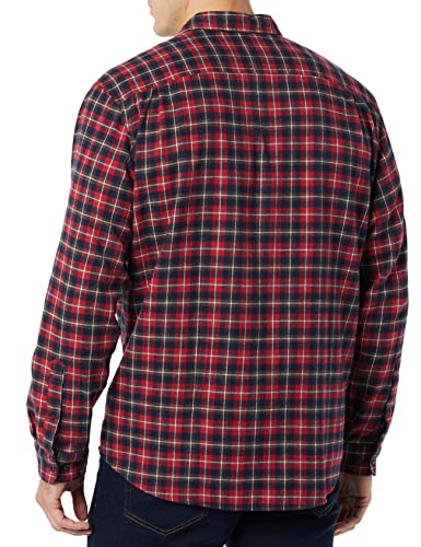 Image of Amazon Essentials Men's Regular Fit Long-Sleeve Flannel Shirt, Soft Brushed Cotton, Lightweight yet Warm