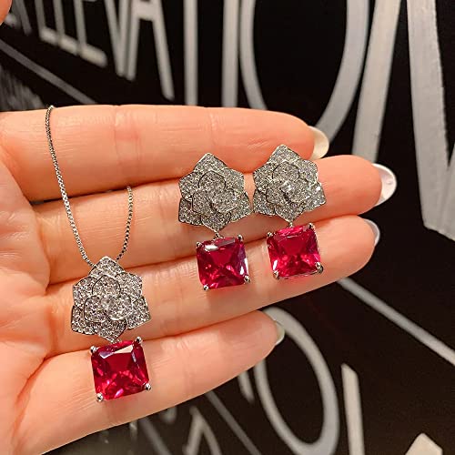 Parure rubis 10mm le cadeau de mariage idéal et romantique pour femme