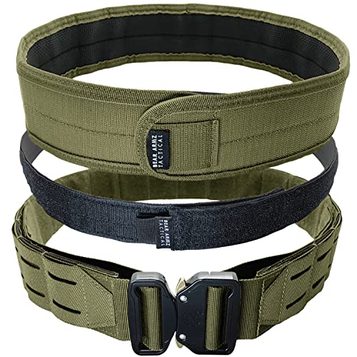 Bear Armz Tactical Kampfgürtel, robuste Nylon-Gürtel, Molle Riggers Gürtel, American Company (OD Green, M - Medium)