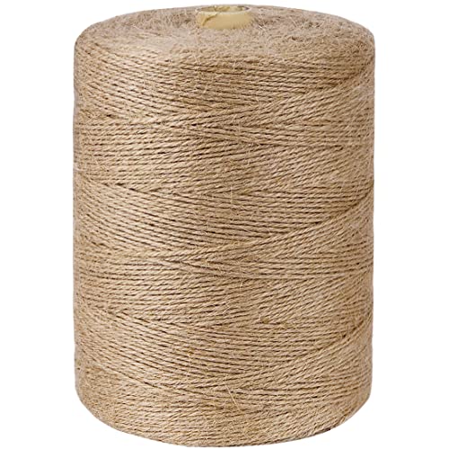 Image of SMART&CASUAL 2mm Natural Jute Twine String Thin for Craft Plant Garden Gift Wrapping Christmas Handmade Art Decoration Packing String Home Art Decoration (Brown) (3600 Ft (1097M))