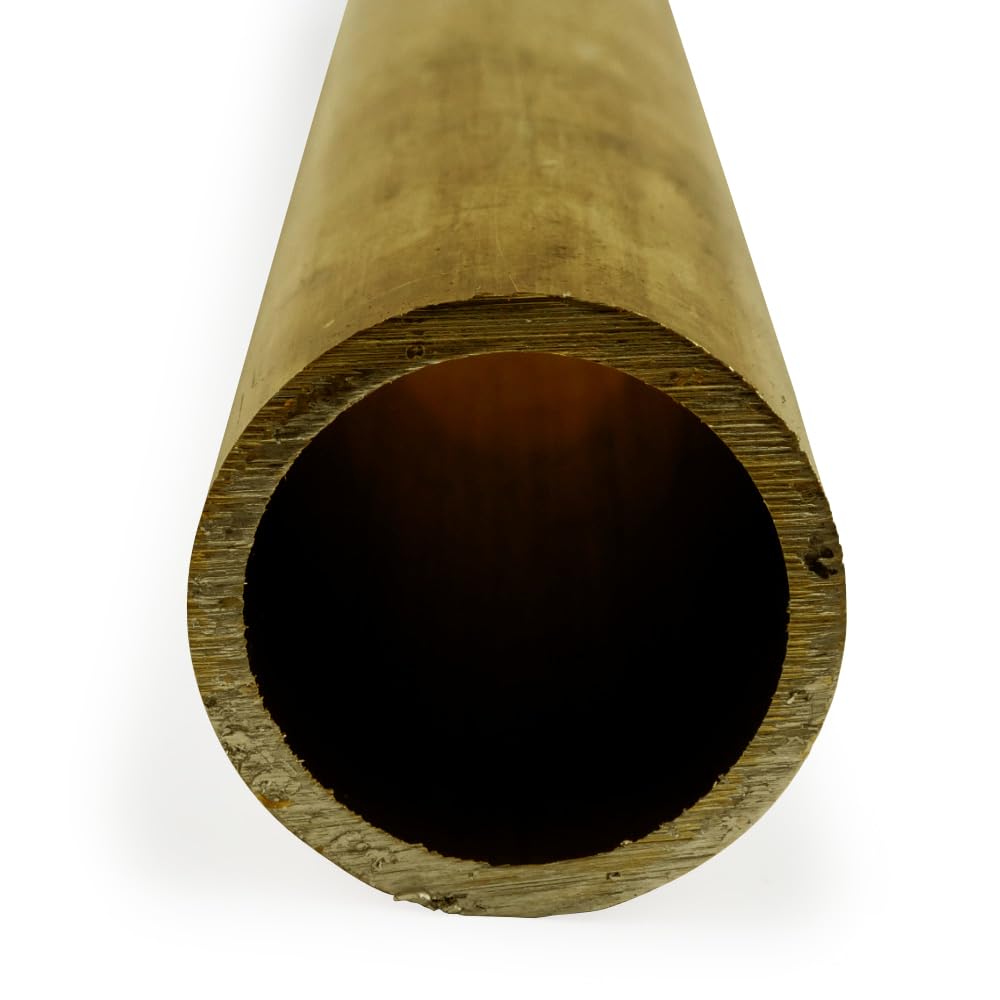 Brass Round Tubing, H58 Temper, 1/2" OD, 0.37" ID, 0.065" Wall, 48" Length, OnlineMetals