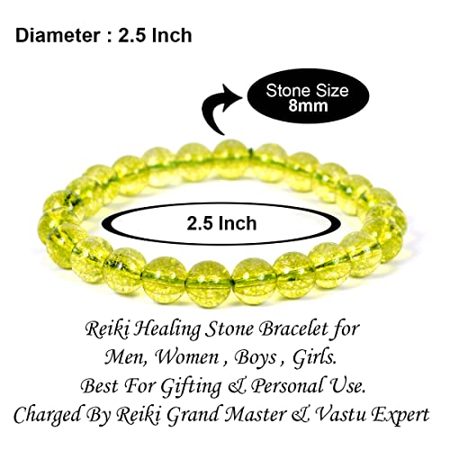 Image of Reiki Crystal Products Natural Crystal Stone 8 mm Round Bead Bracelet for Men & Women | Stretchable Gemstone Bracelet for Meditation, Yoga, Reiki & Daily Wear