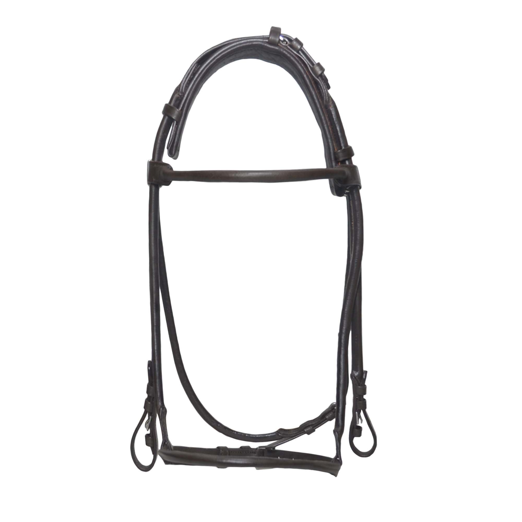 SIE - Briglie di cavallo arrotolate in pelle con redini (marrone, pieno)
