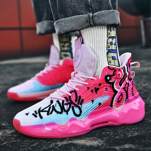 WOWEI Zapatillas de Baloncesto para Hombre Antideslizantes Zapatos de Baloncesto Ligeras Transpirables Masculinos Aire Libre Deportivas Hombre Zapatillas Gimnasio (Bask-18, 37EU) - imagen 3