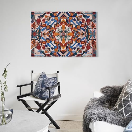 Peinture décorative murale toile patchwork esthétique pour chambre - 5