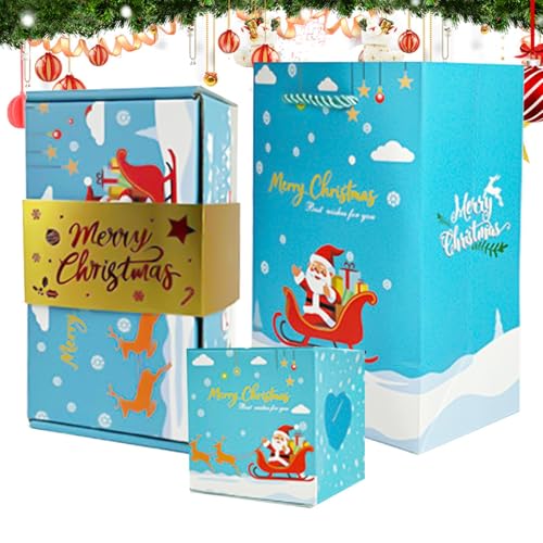 クリスマスボックス | 12枚折りたたみ式クリスマスキャッシュバウンスボックス | 創意工夫のあるバウンスケースパーティーフェイバー | 結婚式 ハロウィン バレンタイン 誕生日 友人 大人 子供向け