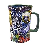 San Diego Zoo Jungle Mug, 15 oz Glossy Ceramic Mug with Flare Shape, Bas-Relief Detailing, Wrap-Around Jungle Design