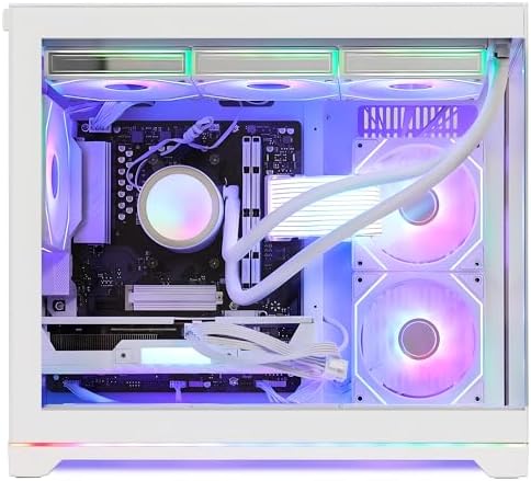 HELLOLAND Ocean Park Gaming PC Desktop- AMD Ryzen 7 9800X3D 8-Core 4.7GHz- RX 9070 XT 16GB- 32GB DDR5 6000MHz- 1TB PCIe +1TB SATA SSD- 850W PSU- 360mm AIO & APP RGB Fan Control - Win 11 -White - 5