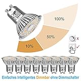led leuchtmittel gu10 dimmbar osram 4.Energieeffizient und Farbwiedergabe: diese GU10 6W LED Leuchtmittel Sparung bis zu 90% an Stromkosten! Sie integriert 30 Hochleistungs-LED-Lampenperlen, das Licht ist Voll. Der Farbwiedergabeindex beträgt bis zu CRI 83, Das Licht ist sehr klar. Keine UV- oder IR-Strahlung, Das beleuchtete Objekt wird nicht verblassen. B07Y4D8NCK ist eine GU10-LED-Lampe mit Stufenloses Dimmen und Kontinuierliches Dimmen über einen Dimmschalter. Bitte wählen Sie das richtige Produkt.