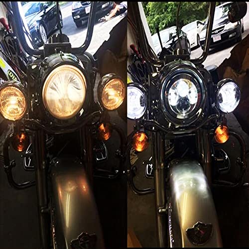 BeltandRoad Dot approved 2 PCS Chrome 4.5 Inch LED Passing Light LED Fog Lamps for Motorcycles Auxiliary Light Motorcycle Projector Driving Light