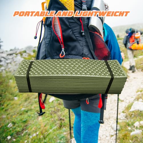 Unknown Ultralight Foam Backpacking Mattress Waterproof Thermal Folding Sleeping Pad, Army Green