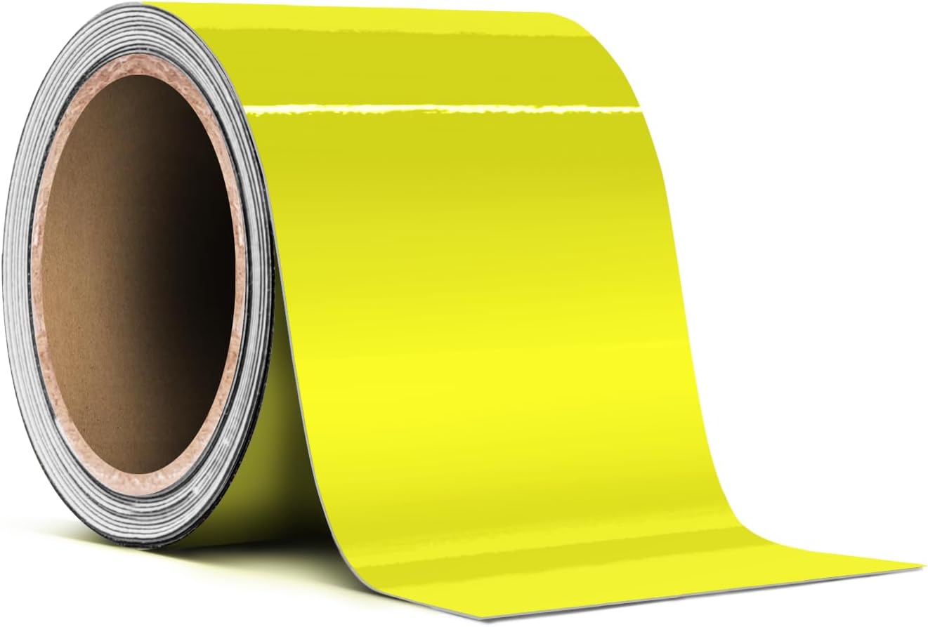 VViViD Daytona Yellow Gloss Air-Release Adhesive Vinyl Pinstripe Tape Roll (3 Inch x 20ft)