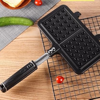 DAZZLEEX Waffelmaschine, Gasherd, drehbarer belgischer Waffeleisen mit speziell beschichteter Antihaftschale für Küche, Zuhause, vielseitiges Design, platzsparende Aufbewahrung (zweiköpfige Waffel) – Bild 6