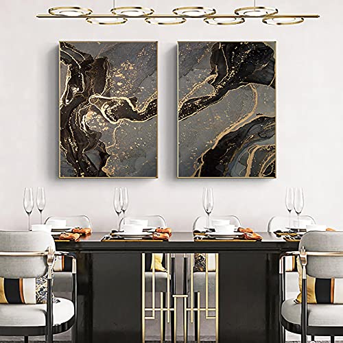 Toile abstraite moderne dorée pour illuminer les murs de votre salon