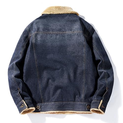 Chaqueta de mezclilla para hombre forrada y gruesa miniatura 6